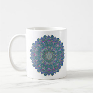 Taza De Café Flor De Vida - Mandala Estilo India 1
