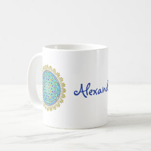 Taza De Café Flor De Vida - Ornamentos De Florencia Vintage 1