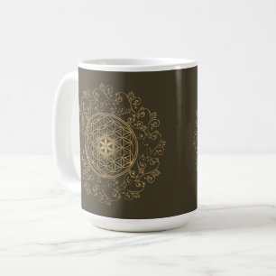 Taza De Café Flor De Vida - Ornamentos Vintage Mandala 2