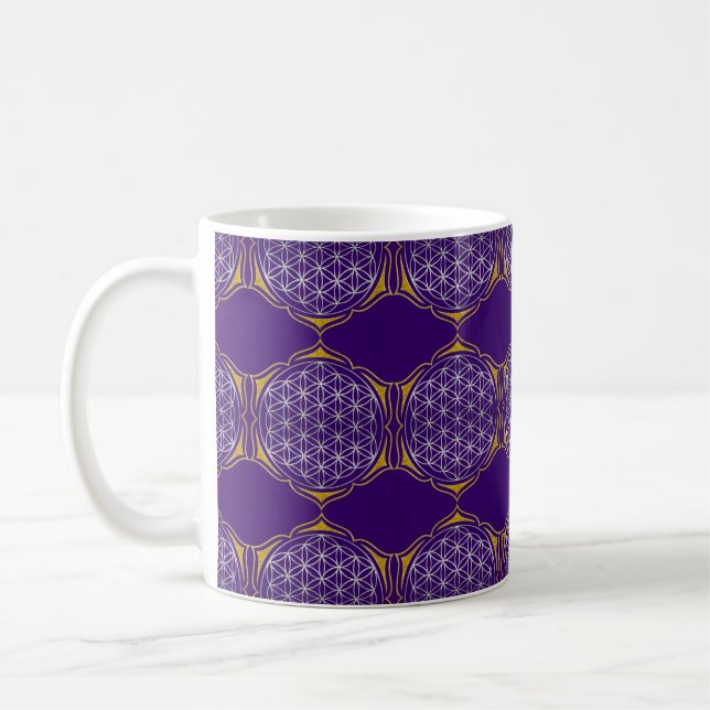 Taza De Café Flor de vida - oro de plata de Lotus (Izquierda)