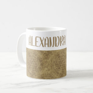 Taza De Café Flor de vida - sol - patrón ininterrumpido 4