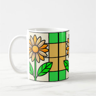 Taza De Café Flor de vidrio manchado