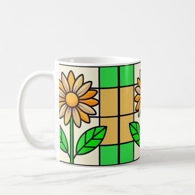 Taza De Café Flor de vidrio manchado (Izquierda)