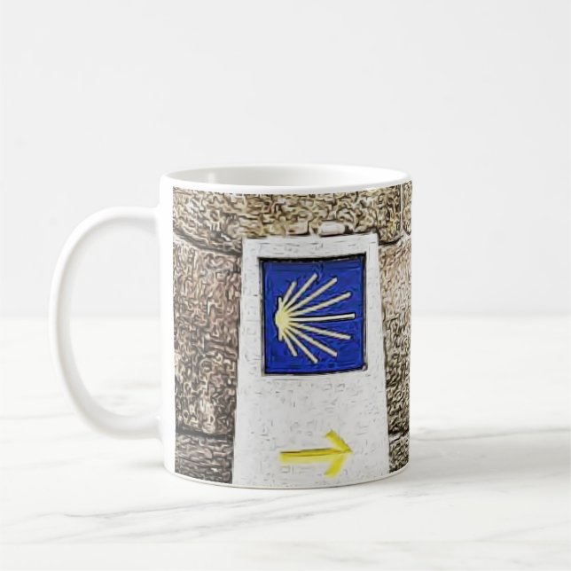 Taza De Café Flor de vieira Arrow Camino de santiago Coffee Mug (Izquierda)