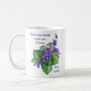 Taza De Café Flor De Violeta Salvaje Que Algunos Ven Como Cita