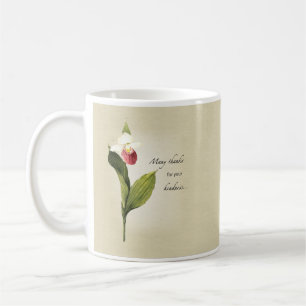 Taza De Café Flor de Zapatilla de Dama Gracias Amabilidad