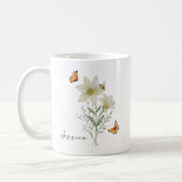 Taza De Café Flor del mes de nacimiento de lirio