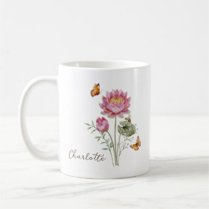 Taza De Café Flor del mes de nacimiento Nenúfar