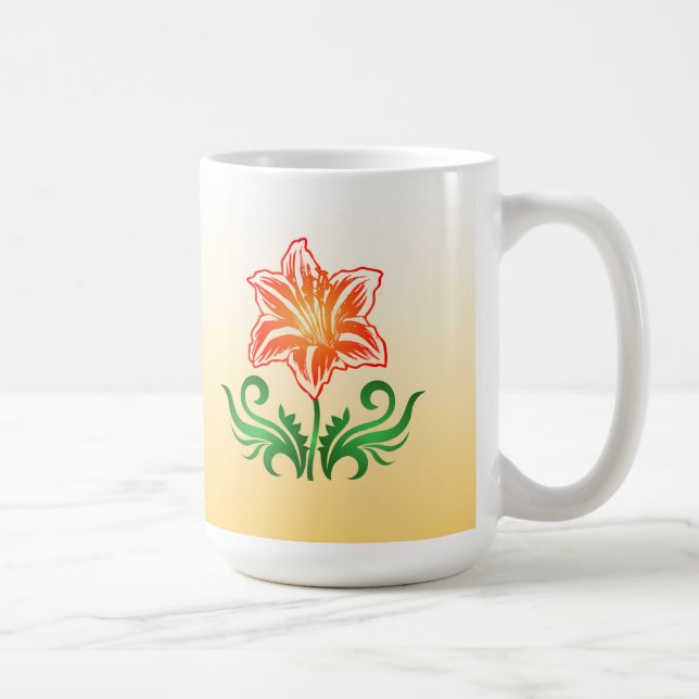 Taza De Café Flor del vector: (Derecha)