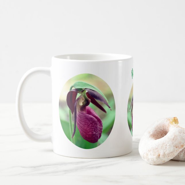 Taza De Café Flor deslizada rosa Lady personalizada (Con donut)