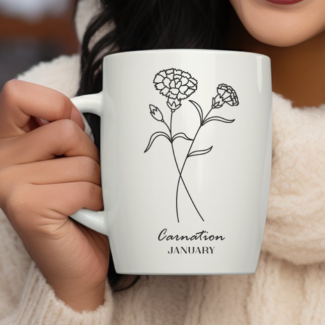Taza De Café Flor en el mes de nacimiento de enero (Subido por el creador)