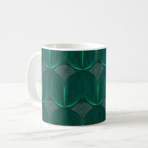 Taza De Café Flor esmeralda geométrica Art Deco