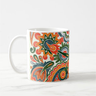 Taza De Café Flor étnica ucraniana, marcador de mano.