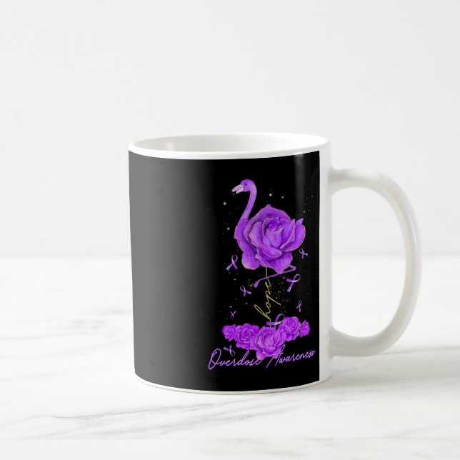 Taza De Café Flor Flamingo Hope Purple Ribbon Sobredosis Awarde (Derecha)