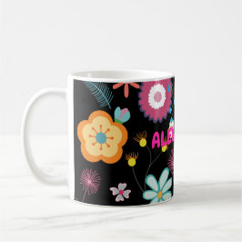 Taza De Café Flor floral Color del poder Rosa