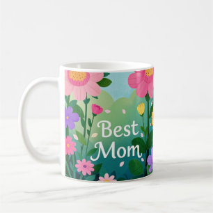 Taza De Café Flor Floral Mejor Jardín de Mamá