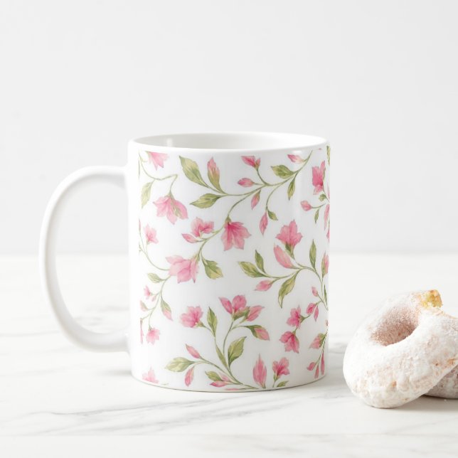 Taza De Café flor flores (Con donut)