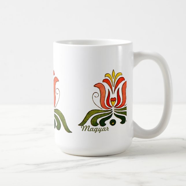 Taza De Café Flor folclórica húngara (Derecha)