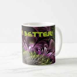 Taza De Café Flor fractal en forma de joyería morado