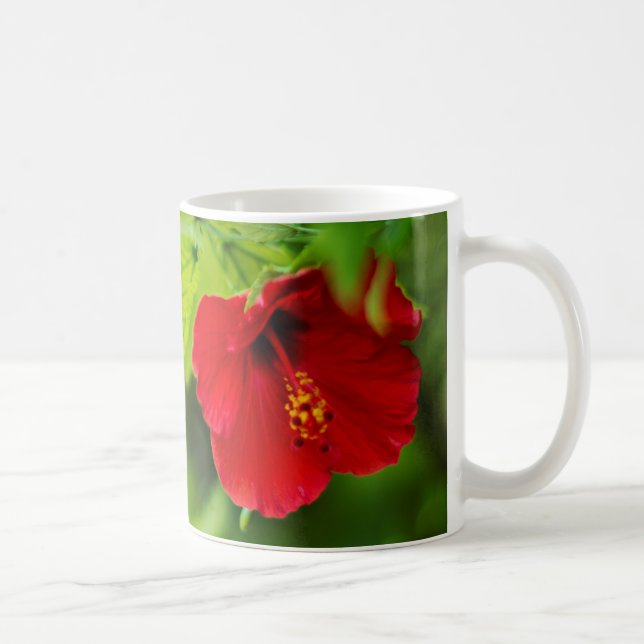 Taza De Café Flor Hawaii roja hibiscus (Derecha)