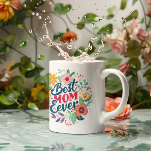 Taza De Café Flor hermosa Mejor mamá del mundo