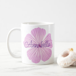 Taza De Café Flor Lavatera rosa