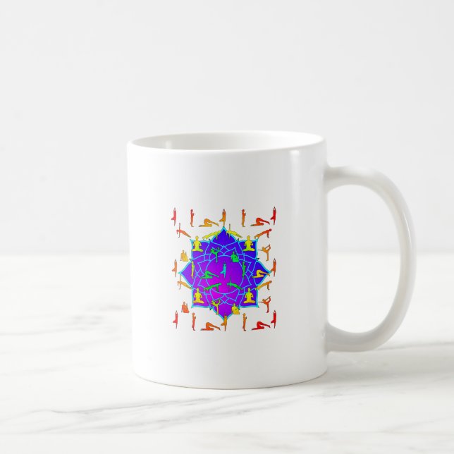 Taza De Café Flor Lotus Con Polos De Yoga (Derecha)