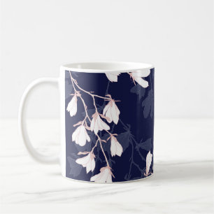 Taza De Café Flor magnolia sin soldadura con flor blanca