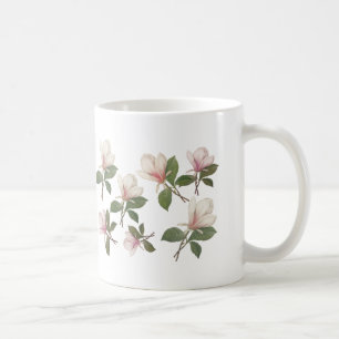 Taza De Café Flor magnolia vintage floral. Clásico, elegante.