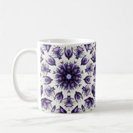 Taza De Café Flor Mandala Resumen Patrón Kaleidoscópico