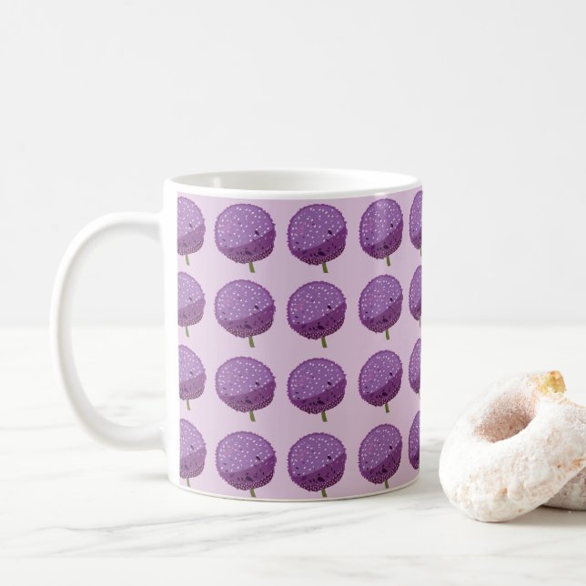 Taza De Café Flor morada de Allium (Con donut)