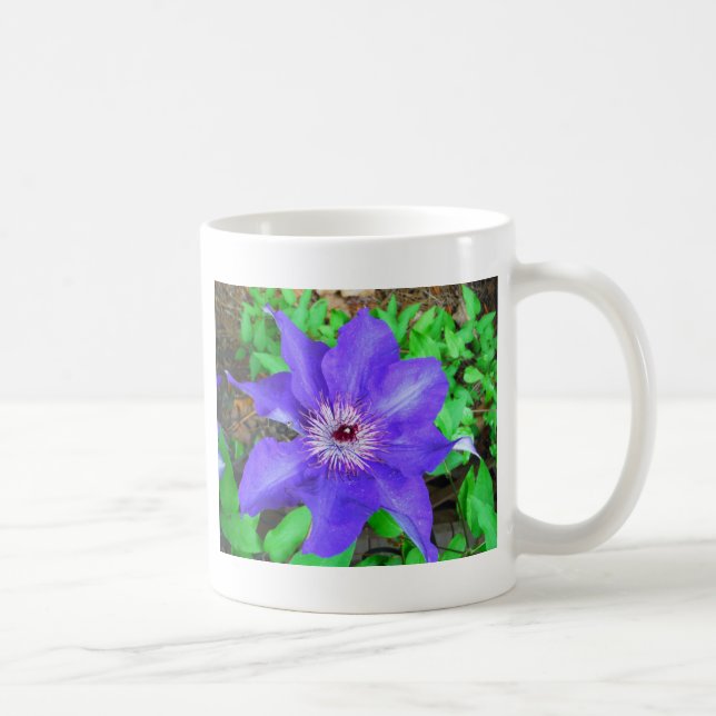 Taza De Café Flor morada de clematis (Derecha)