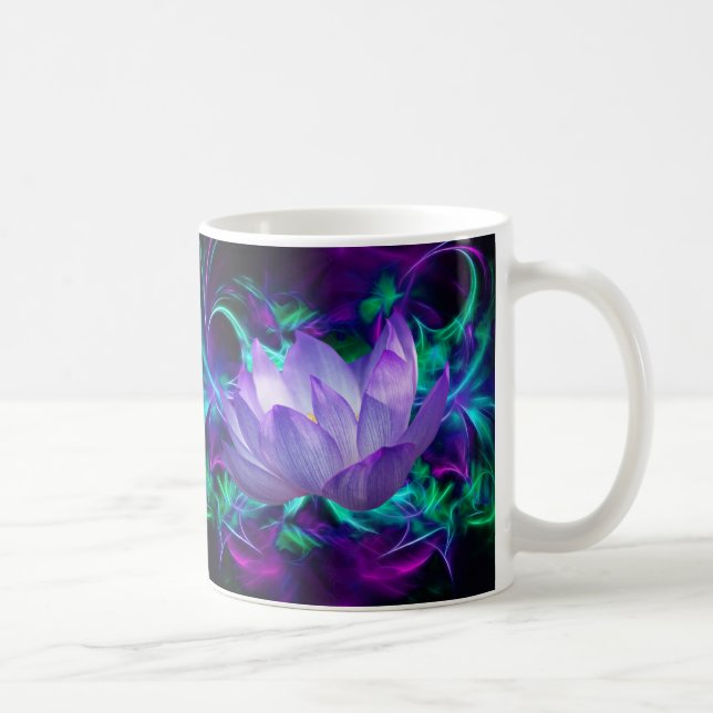 Taza De Café Flor morada de loto y su significado (Derecha)