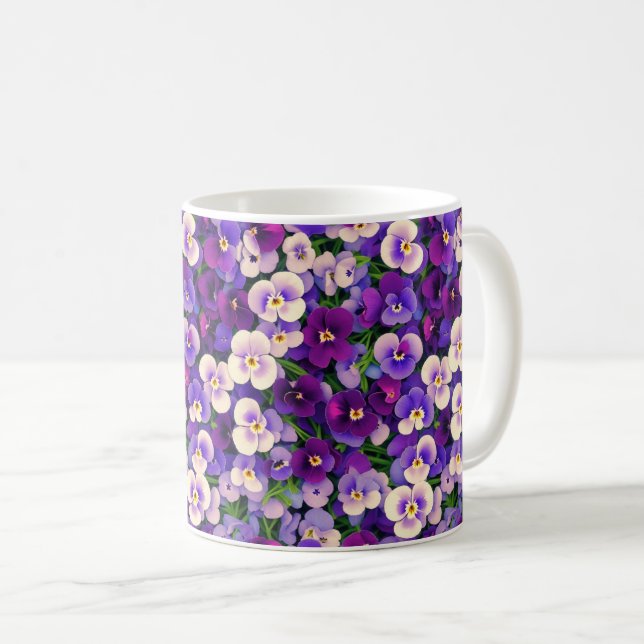 Taza De Café Flor morada de panza (Anverso derecho)