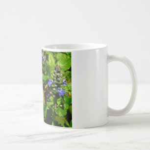 Taza De Café Flor morada y abeja burbuja