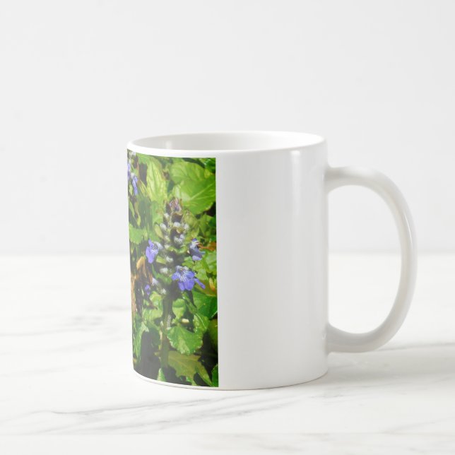 Taza De Café Flor morada y abeja burbuja (Derecha)