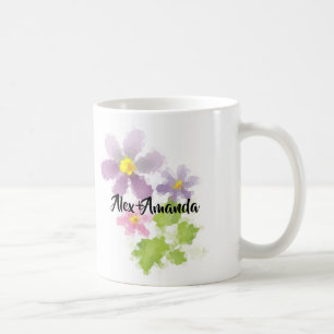 Taza De Café Flor mosaico de flores 2