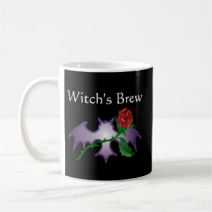 Taza De Café Flor negra subió palo del gótico de Wicca del Br