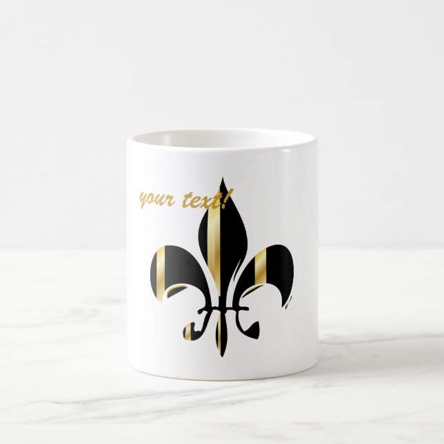 Taza De Café Flor negra y dorada de Lis (Centro)
