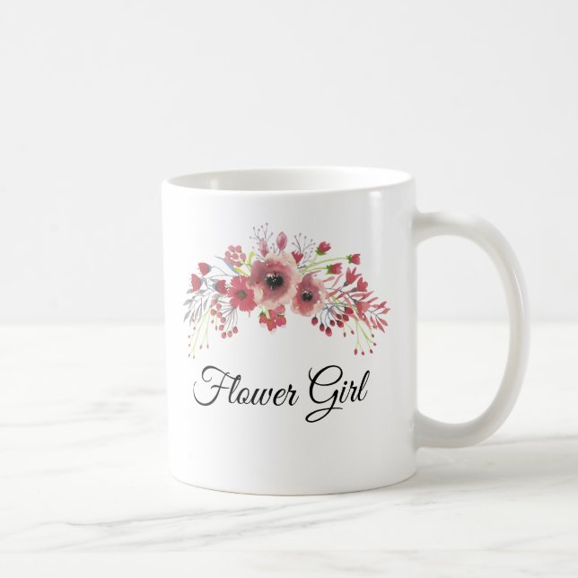 Taza De Café Flor Niña acuarela Flor rosa Bouquet Muk (Derecha)