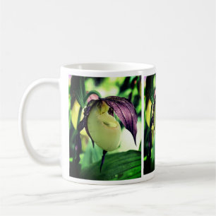 Taza De Café Flor Orquídea de la Mujer Blanca