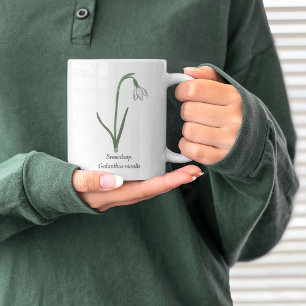 Taza De Café Flor Pastel de Snowdrop Botánica