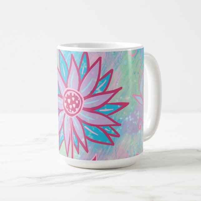 Taza De Café Flor Pastel dibujada a mano (Anverso derecho)