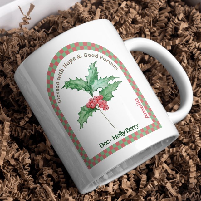 Taza De Café Flor personalizada de mes de nacimiento en diciemb (Subido por el creador)
