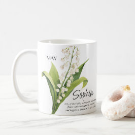 Taza De Café Flor Personalizada del Mes de Nacimiento Mayo