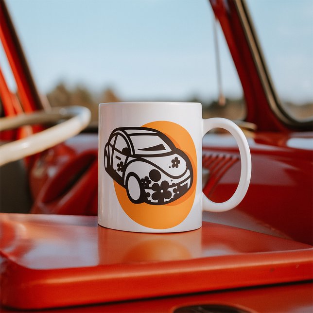 Taza De Café Flor Power Car Curte Hippie Style (Subido por el creador)