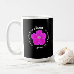 Taza De Café Flor preciosa rosa caliente Jesús Cristo Fe Negra