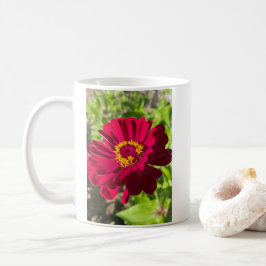 Taza De Café Flor profunda de zinnia roja