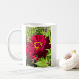 Taza De Café Flor profunda de zinnia roja
