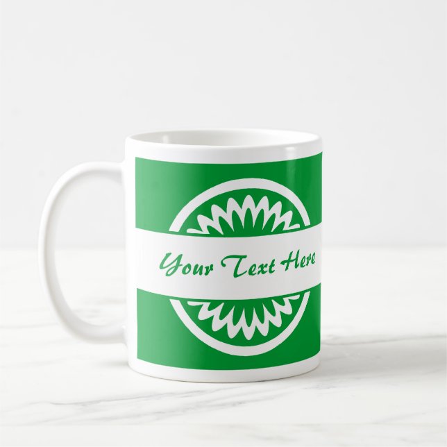 Taza De Café Flor redonda - Verde de hierba (Izquierda)
